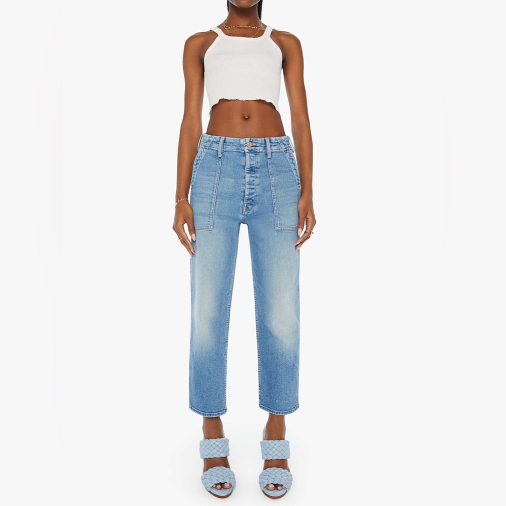 MOTHER Patch Pocket Private Flood Jeans - 27 - Flag Me Down - NWT